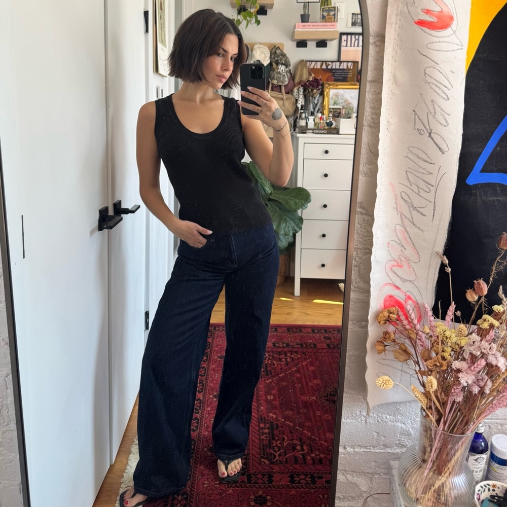 VINTAGE MIU MIU BLACK RIBBED TANK TOP